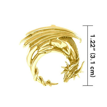 Dragon Moon ~ Solid Gold Jewelry Pendant GTP3605 - Jewelry